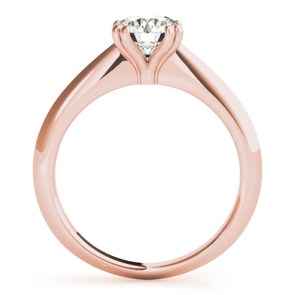 Stunning presentation of the rose gold ring featuring double prong setting.
