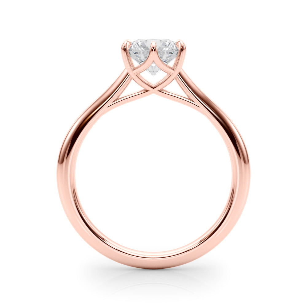 Luxury 14K rose gold lab diamond engagement ring angled shot