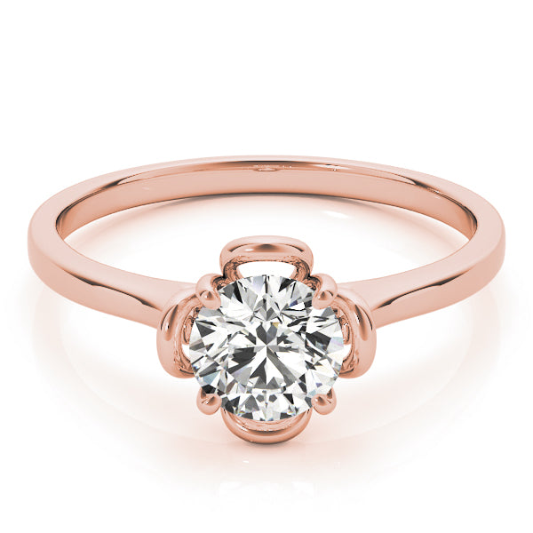 Lab grown diamond ring in 14K rose gold with a secure prong setting.