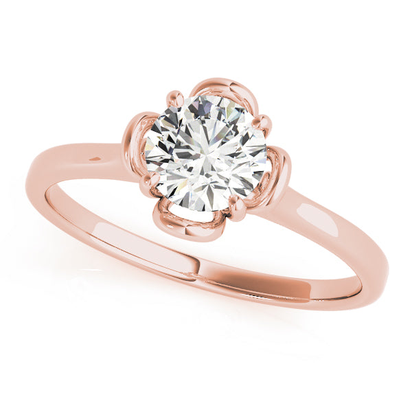 1.25 carat lab grown diamond ring in 14K rose gold with a floral aesthetic.