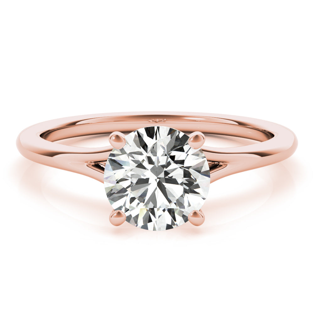 Top view of VS clarity F color Lab Diamond Ring in 14K Rose Gold