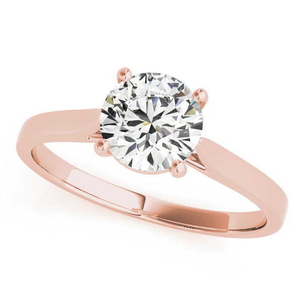 Elegant rose gold solitaire ring featuring a high-brilliance VS-F lab diamond.