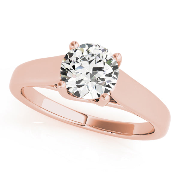 1.00 to 2.00 carat lab grown diamond engagement ring in 14K rose gold with a polished comfort-fit band.