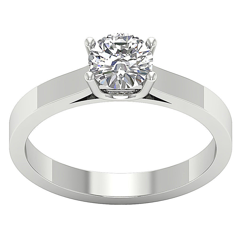 Top-down view of a high-sparkle VS clarity F color lab diamond