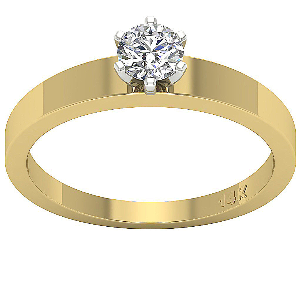 Majestic 4.00 Carat Round Brilliant Solitaire in 14K Gold