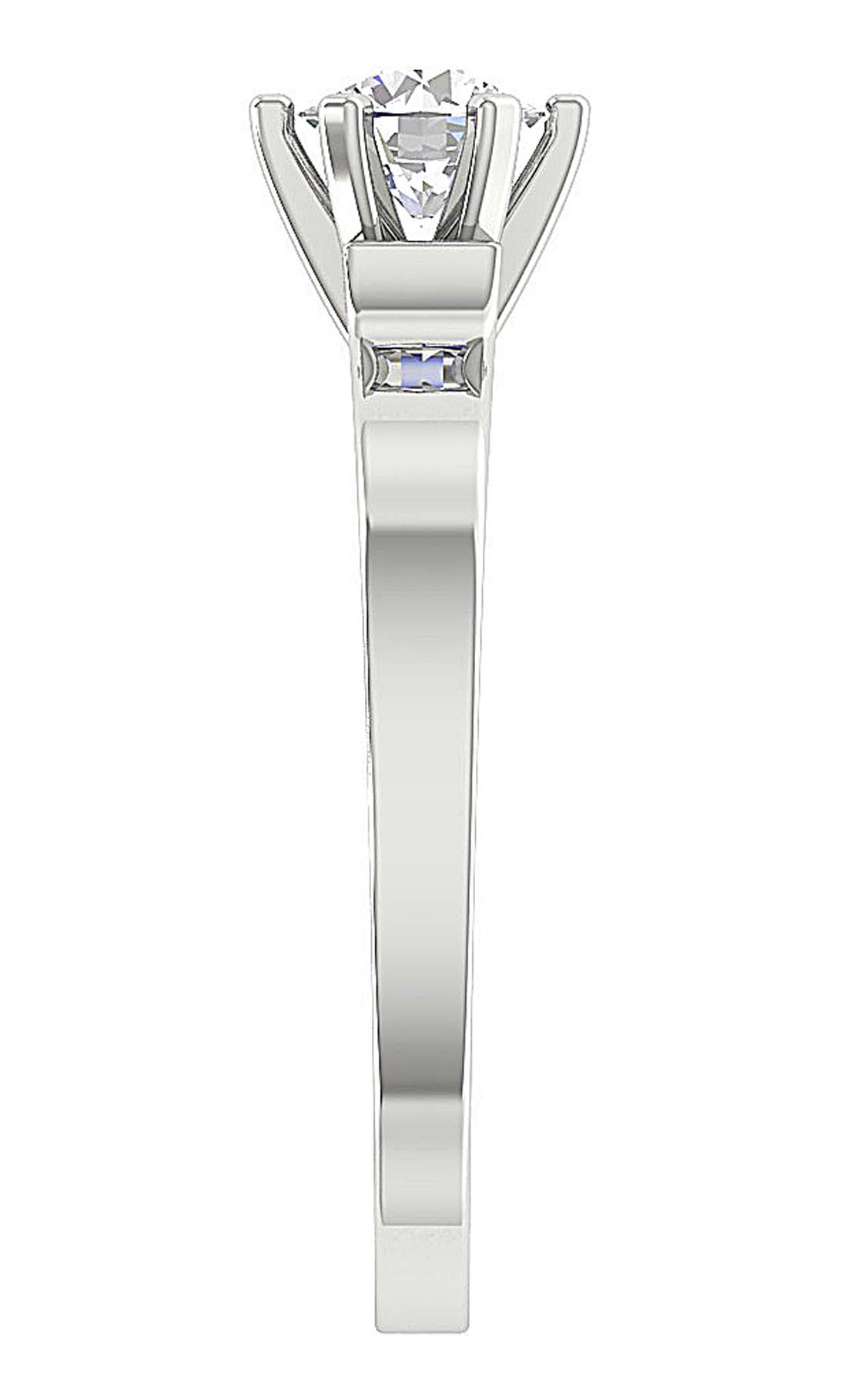 Detailed view of the polished 14K gold shank and prong work