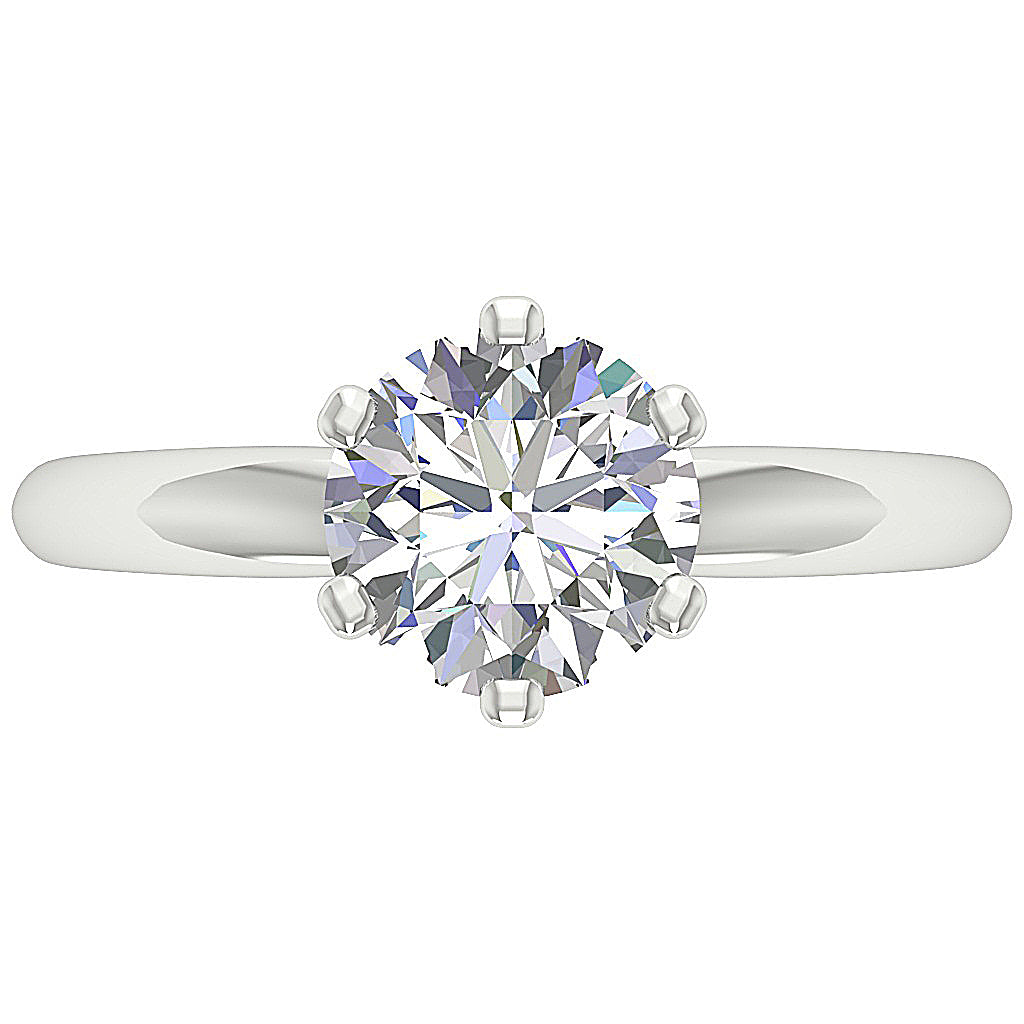 Timeless 14K White Gold 6-Prong Ring with 3.50ct Lab Diamond.