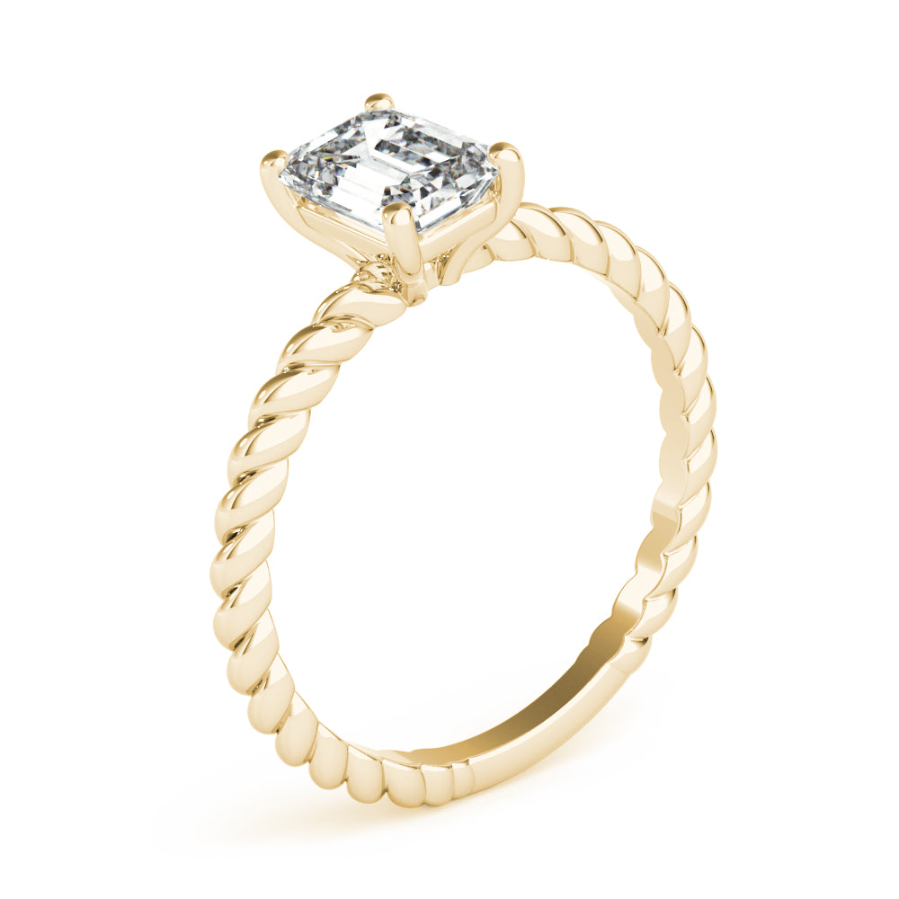 Vintage inspired emerald cut diamond engagement ring