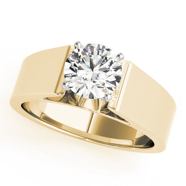 1.00 Carat VS F Lab Grown Diamond set in a luxurious 14K Yellow Gold wide band.