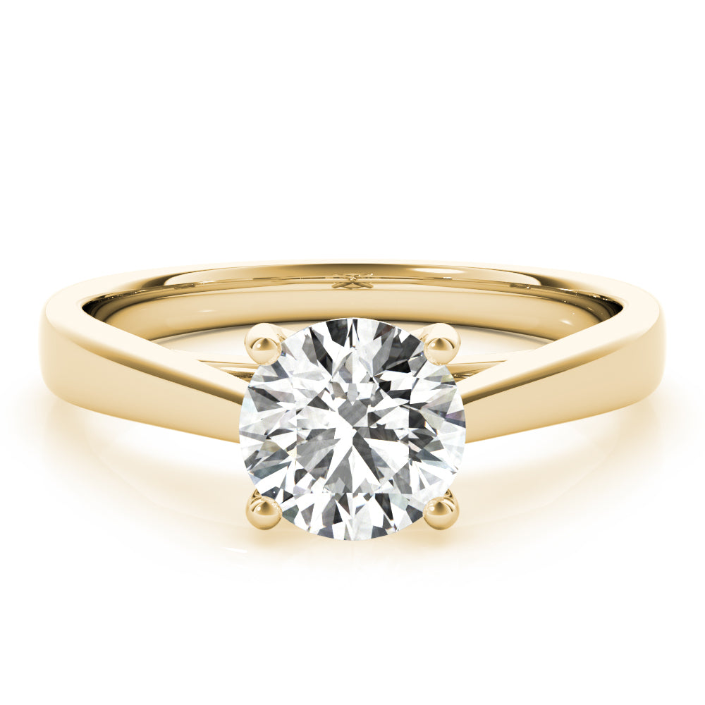 Classic 14K Yellow Gold Solitaire Ring with Lab Created Diamond