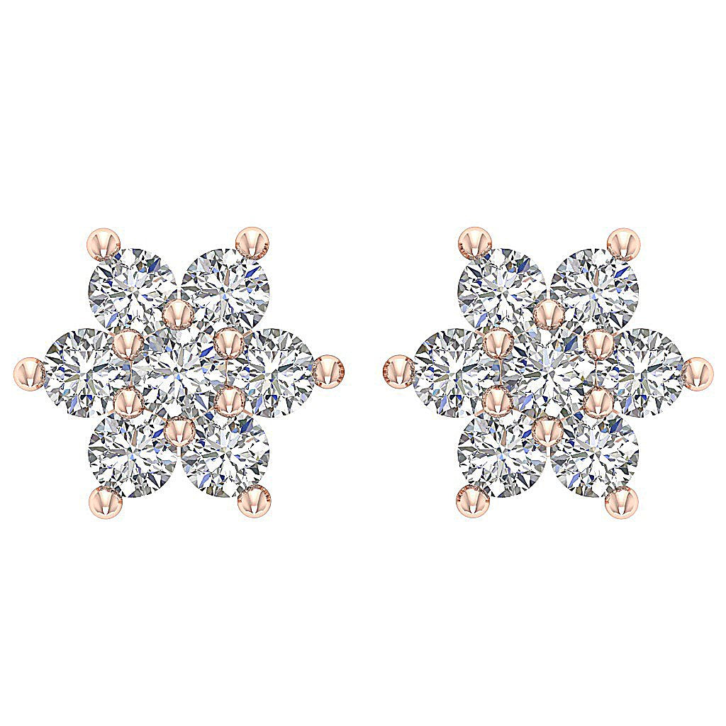 14k/18k White Yellow Rose Gold Solitaire Studs Engagement Earrings Natural Diamond VVS1/VS1/SI1/I1 0.25 Ct Prong Set