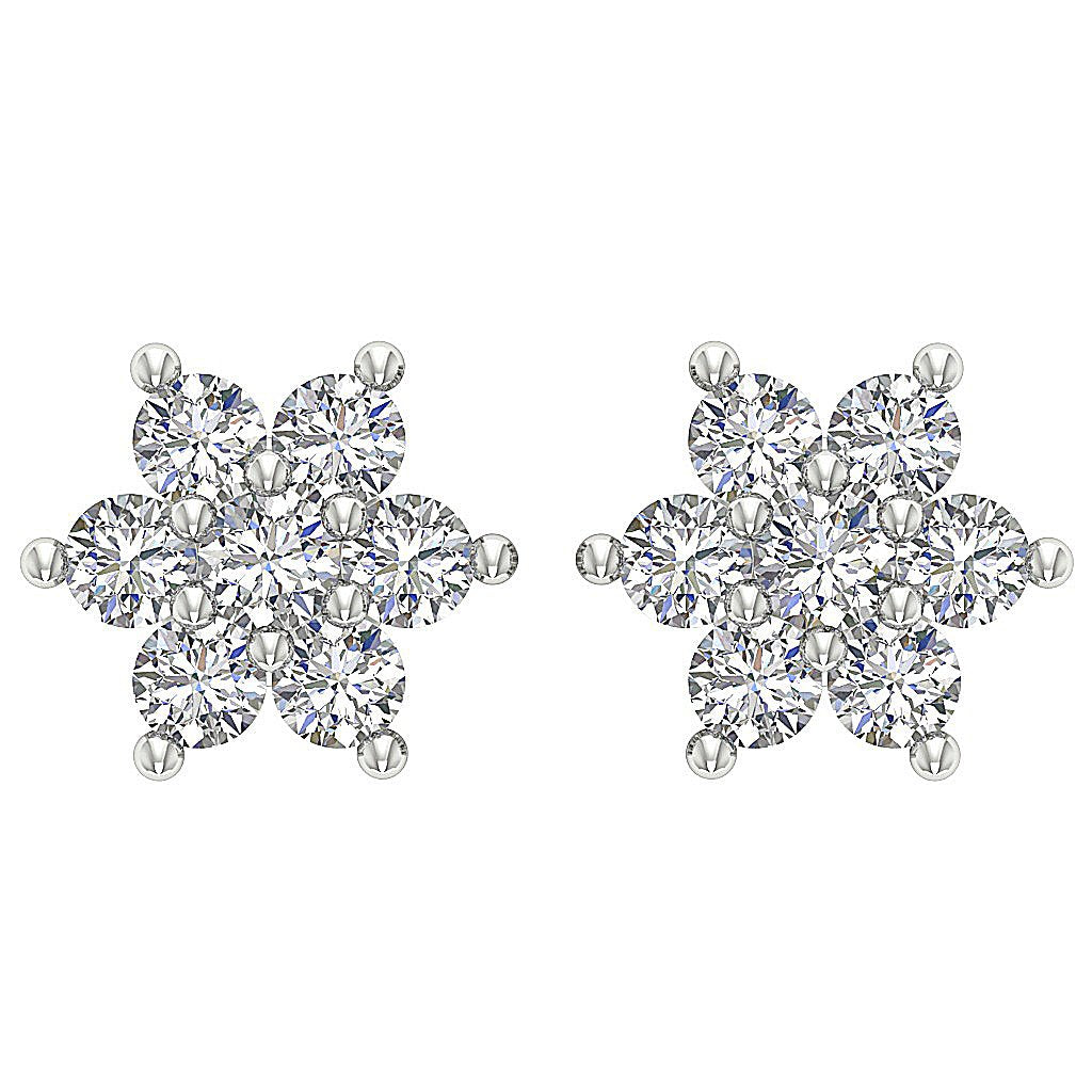 14k/18k White Yellow Rose Gold Solitaire Studs Engagement Earrings Natural Diamond VVS1/VS1/SI1/I1 0.25 Ct Prong Set