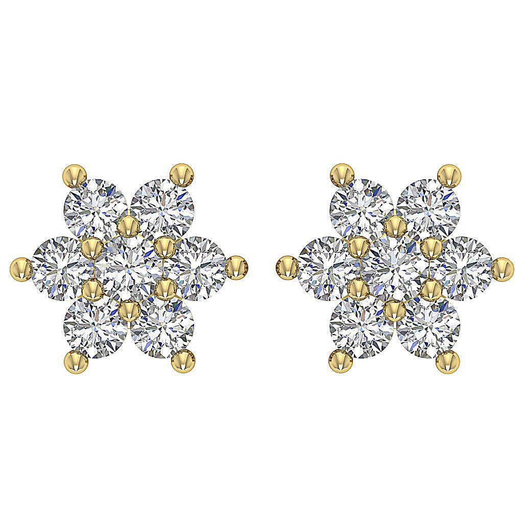 14k/18k White Yellow Rose Gold Solitaire Studs Engagement Earrings Natural Diamond VVS1/VS1/SI1/I1 0.25 Ct Prong Set