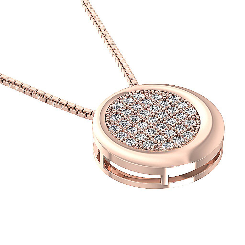 SI1/I1 G 0.45 Ct Circle Of Love Wedding Pendants Genuine Diamond 14k/18k Yellow Gold Prong Set