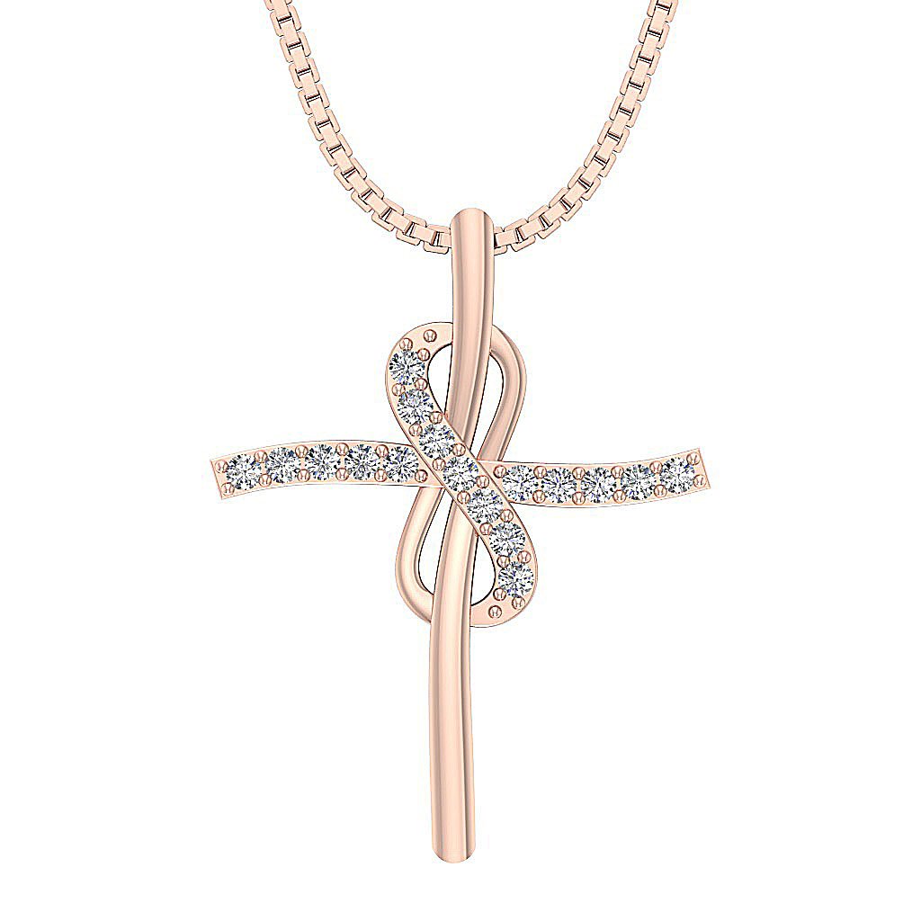 14kRoseGoldCrossAnniversaryPendants