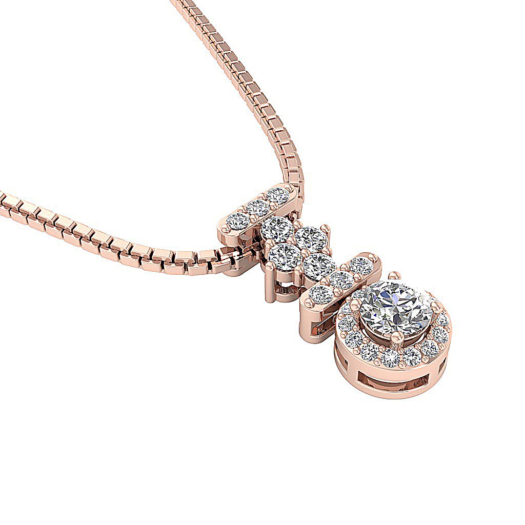 Halo Cluster Pendants 14k/18k Solid White Gold Natural Diamonds SI1/I1 G 0.65 Carat