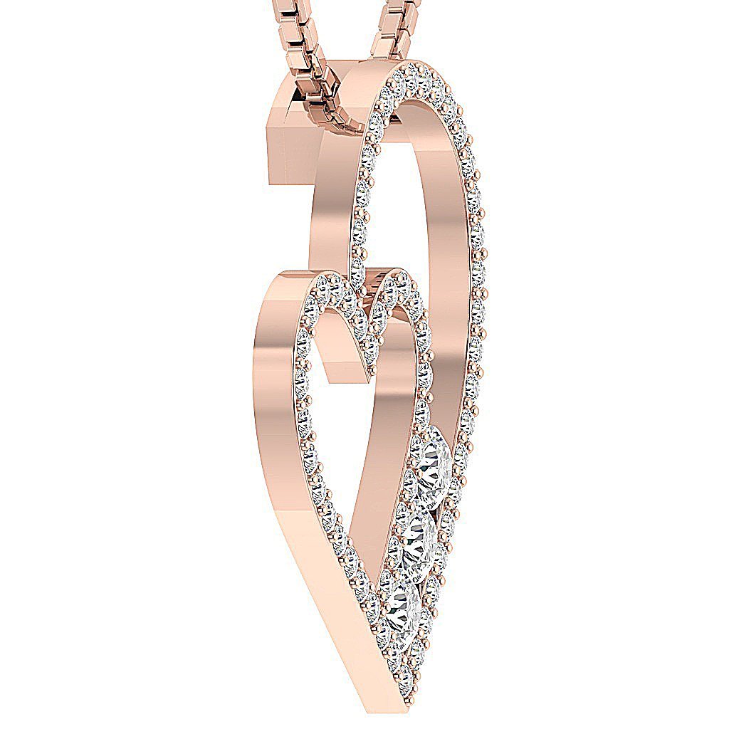 14kRoseGoldHeartAnniversaryPendants