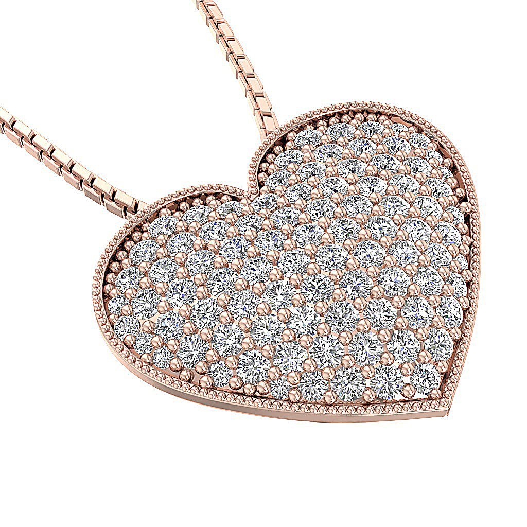 Heart Pendants 14k/18k White Gold VVS1/VS1/SI1/I1 0.65 Carat Round Diamond