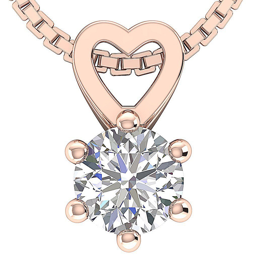 Solitaire Pendants 14k/18k White Gold VS1/SI1/I1 0.50 Ct Genuine Diamonds