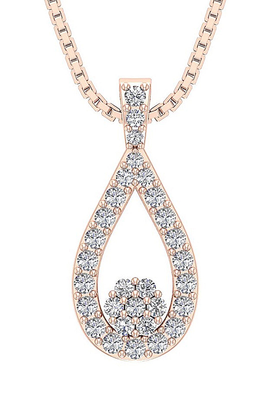 Fashion Pendants 14k/18k White Yellow Rose Gold I1/SI1 G 0.50 Carat Natural Diamond
