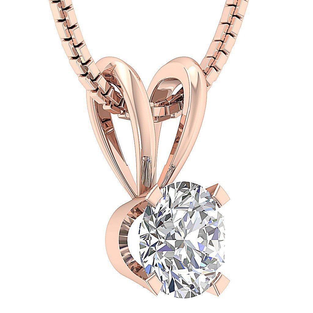 Solitaire Pendants 14k/18k White Yellow Rose Gold SI1/I1 G 0.75 Ct Natural Diamonds