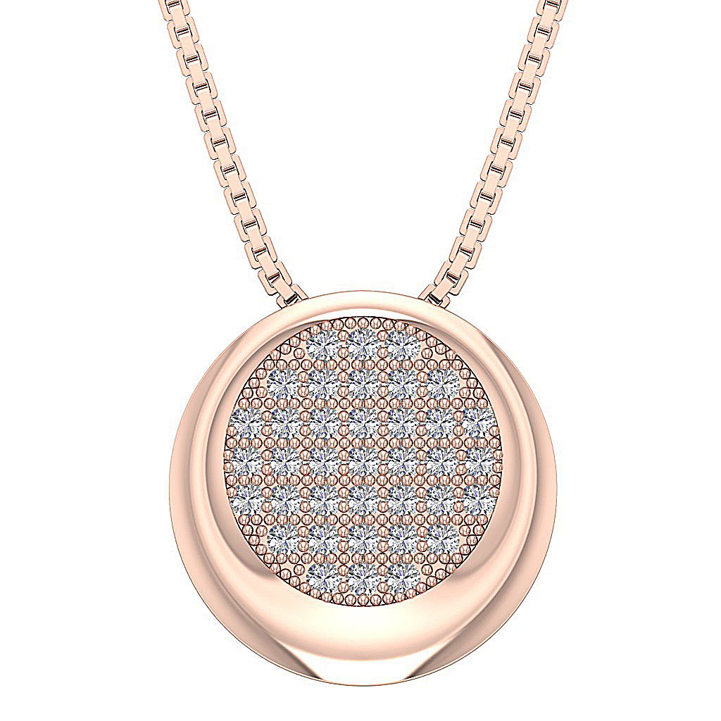 SI1/I1 G 0.45 Ct Circle Of Love Wedding Pendants Genuine Diamond 14k/18k Yellow Gold Prong Set