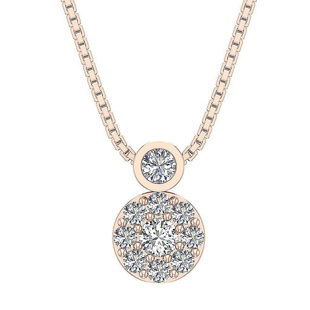 Genuine Diamond Circle Of Love Wedding Pendants SI1/I1 G 0.60 Ct 14k/18k White Gold Prong Bezel Set