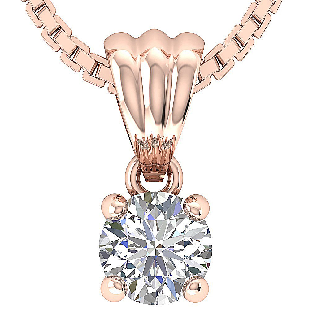 Solitaire Pendants 14k/18k Solid Gold VS1/SI1/I1 0.25 Ct Natural Diamonds Prong Set