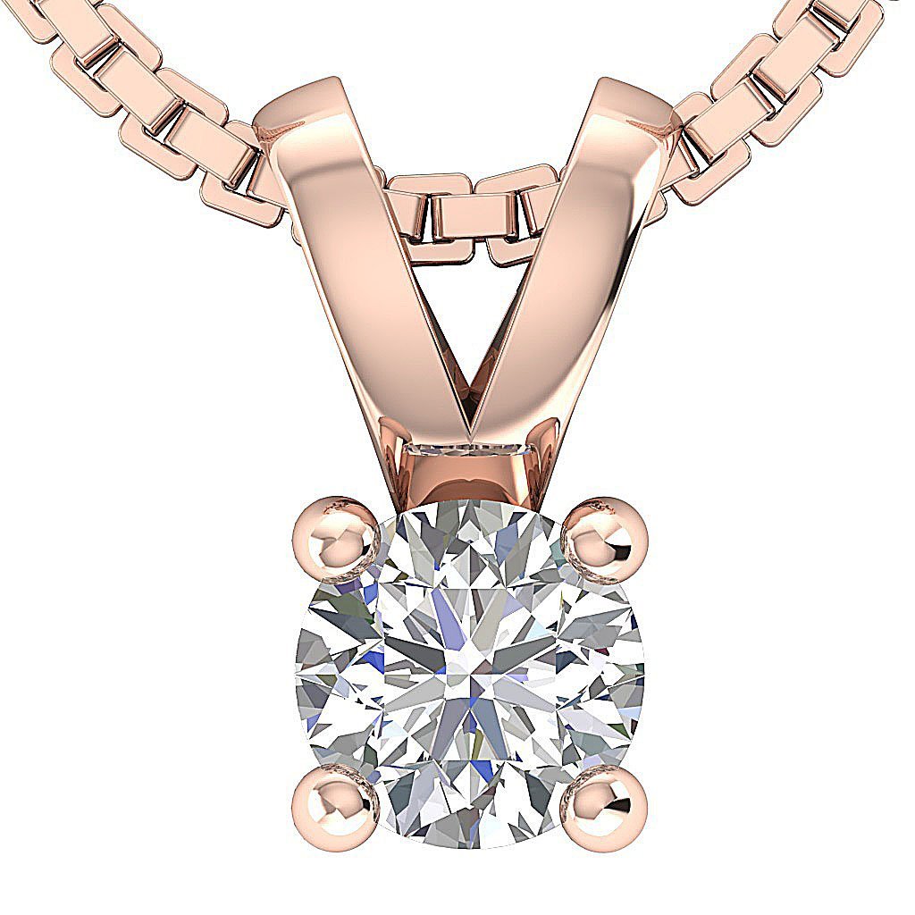 Solitaire Pendants 14k/18k Solid Gold VS1/SI1/I1 0.25 Ct Natural Diamonds Width 4.00 MM