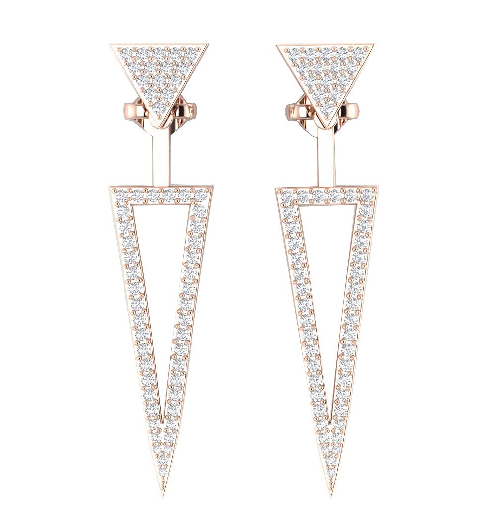 14k/18k Solid Gold Natural Diamonds I1 G 1.00 Ct Removable Jacket Studs Earrings Prong Set 9.00MM