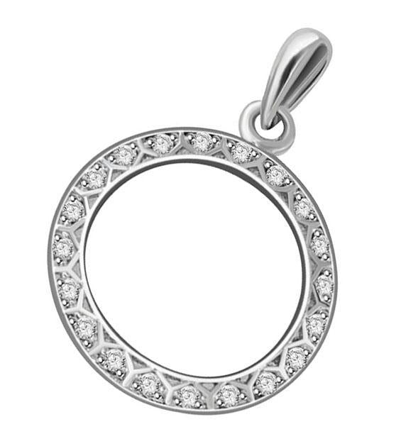 Pave Set Circle Of Love Anniversary Pendants Round Diamond I1/SI1 G 0.50 Ct 14k/18k White Yellow Rose Gold