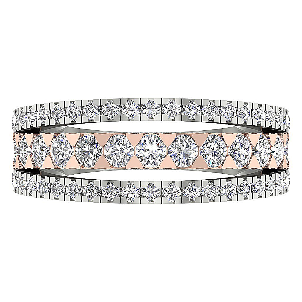 14K Solid Gold Designer Anniversary Ring Round Diamond I1 G 2.00 Ct Prong Set 8.65 MM