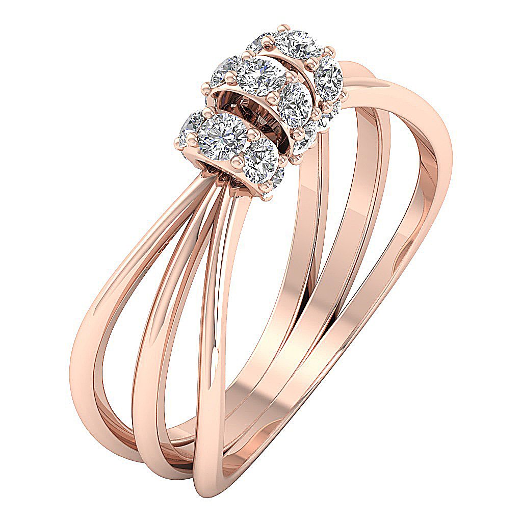 2Tone Engagement 14K Solid Gold Diamond Ring SI1 G 0.35 Ct 5.60 MM