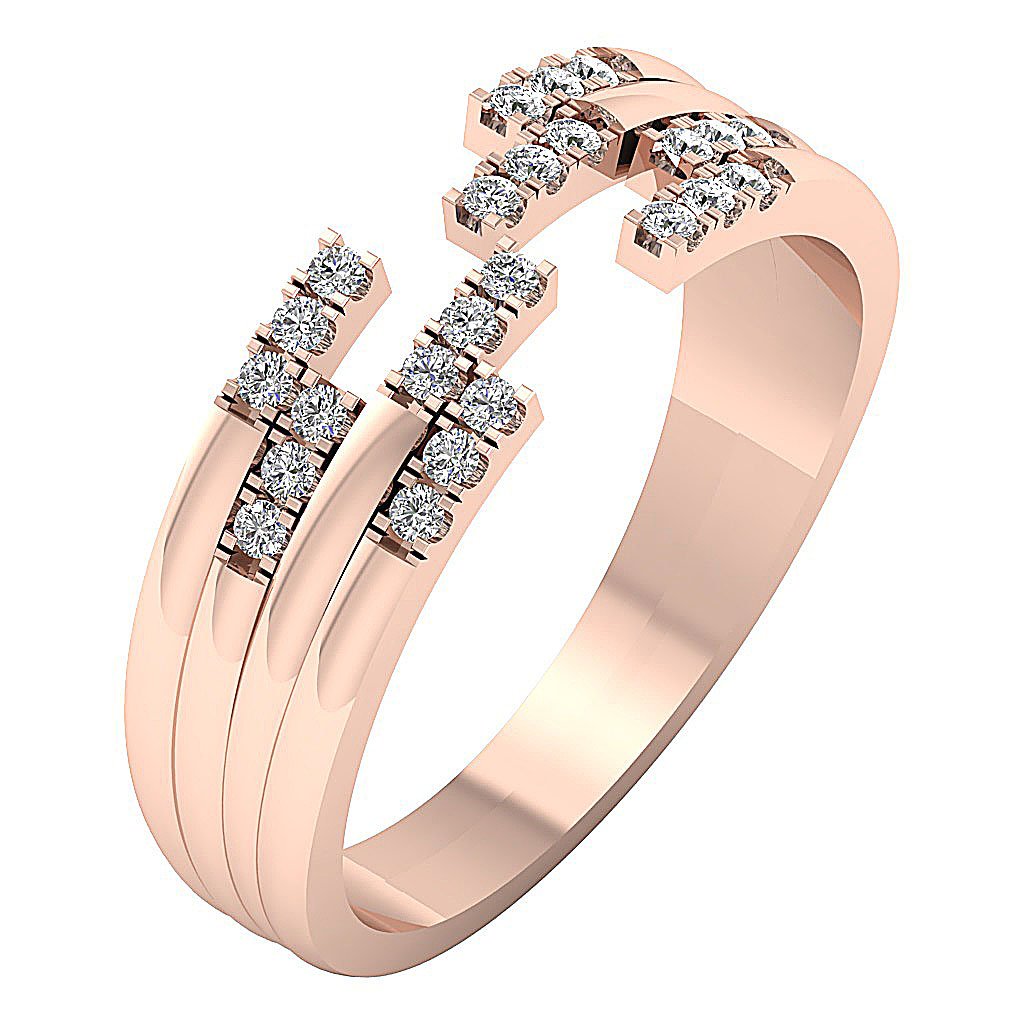 Designer Wedding Ring Genuine Diamond I1 G 0.30 Ct 14K White Yellow Rose Gold Prong Set 6.20 MM