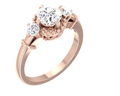Diamond For Good Three Stone Engagement Ring Natural Diamond SI1 G 1.35 Ct 14k Gold