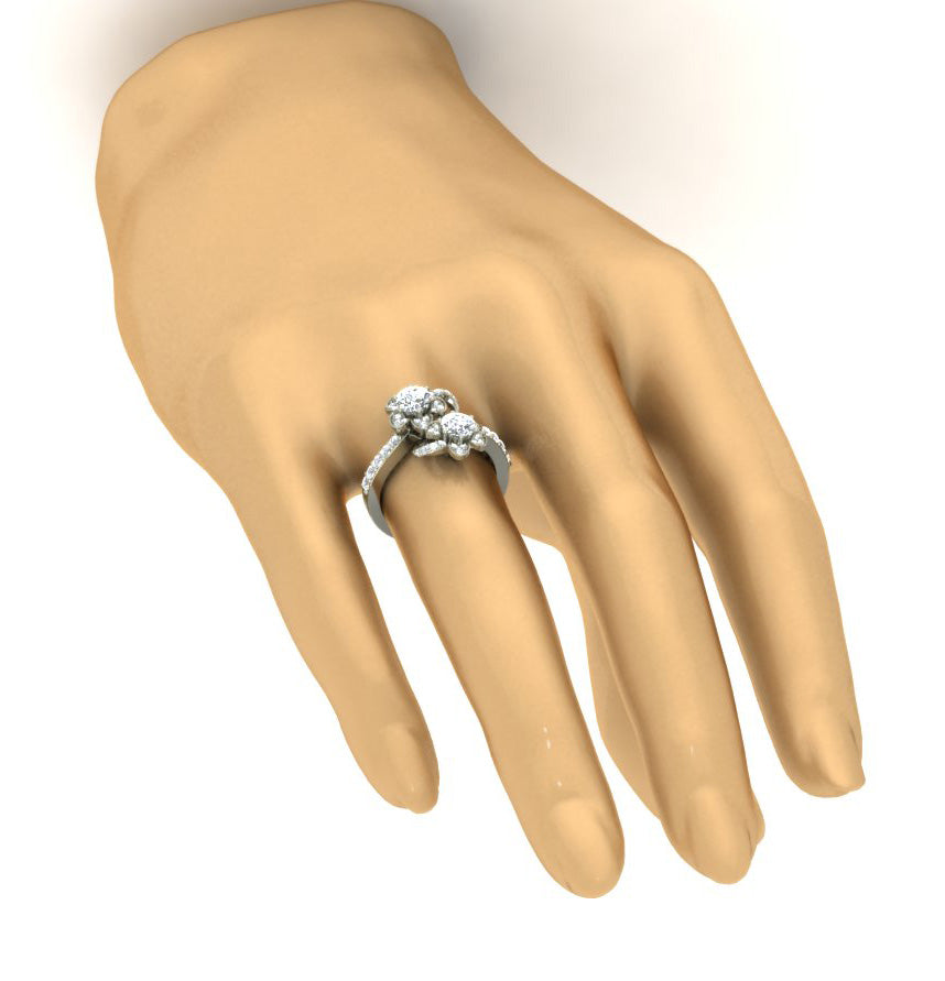 Forever Us Two Stone Diamond Engagement Ring For Women SI1 G 1.50 Carat 14K Solid Gold