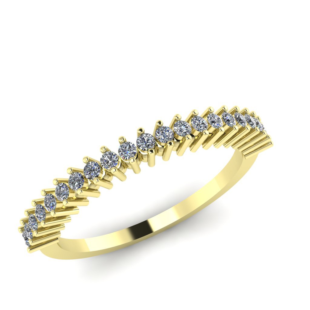 Round Diamond Stackable Half Eternity Anniversary Ring I1 G 0.25 Ct 14K White Gold Prong Set