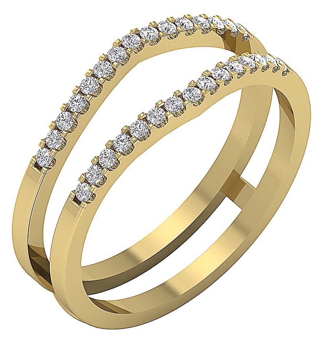 7.30 MM Designer Engagement Ring Natural Diamond I1 G 0.30 Ct 14K Yellow Gold Prong Set