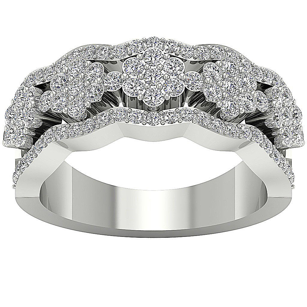 I1 G 1.50 Ct Designer Engagement Ring Natural Diamond 14K Yellow Gold Prong Set 8.55 MM