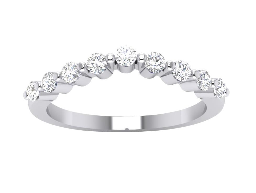 VVS1 E 0.30Ct Genuine Diamond Wedding Ring Prong Set 14K Solid Gold 1.85MM