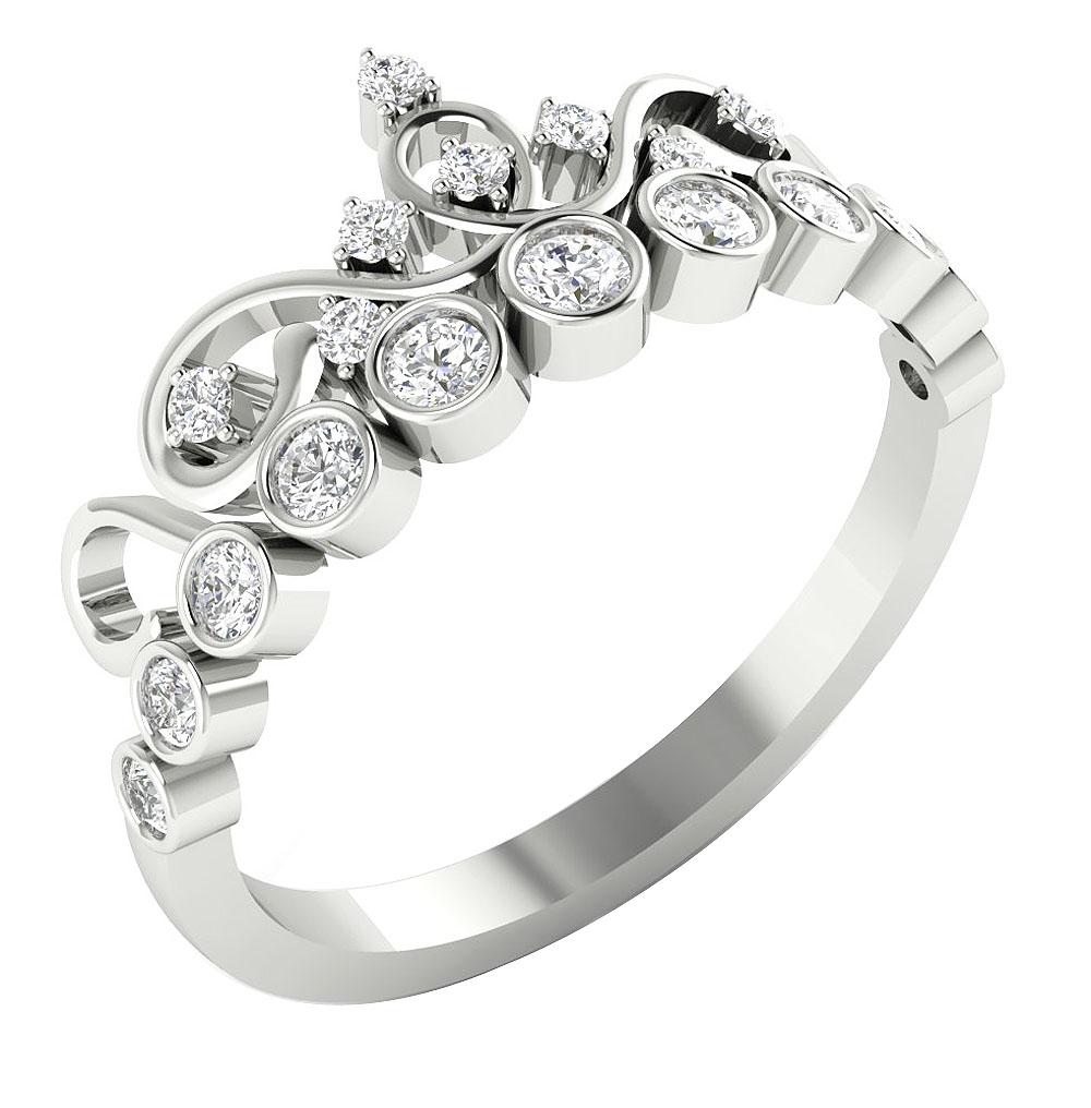 14k White Gold Anniversary Ring I1 G 0.50 Ct Round Diamond Prong Bezel Set 8.75 MM