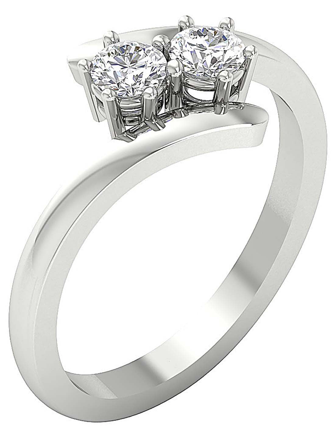 14k White Yellow Rose Gold Forever Us Two Stone Solitaire Engagement Ring SI1 G 0.60 Ct Natural Diamond