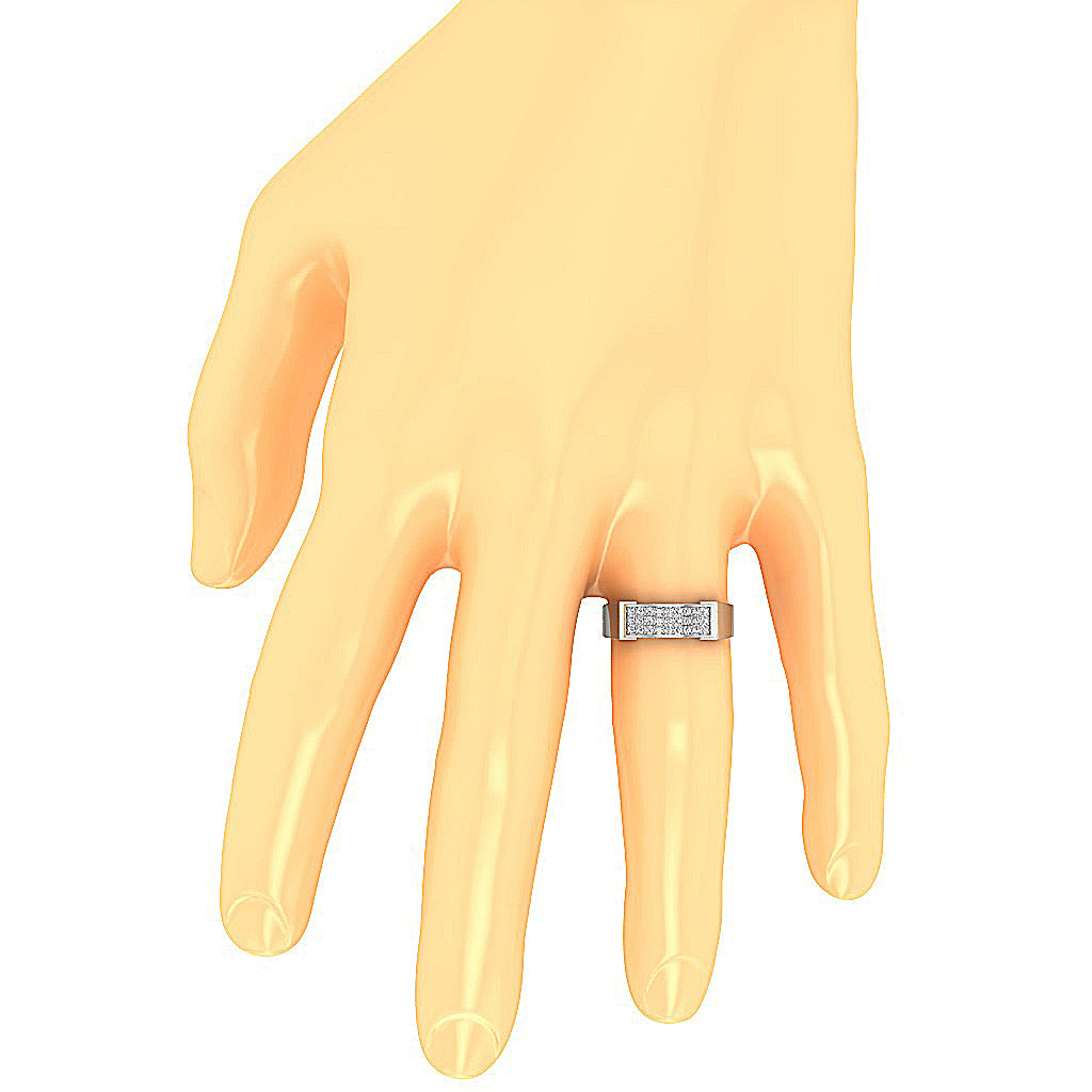 14KWhiteGoldMensRingonFinger
