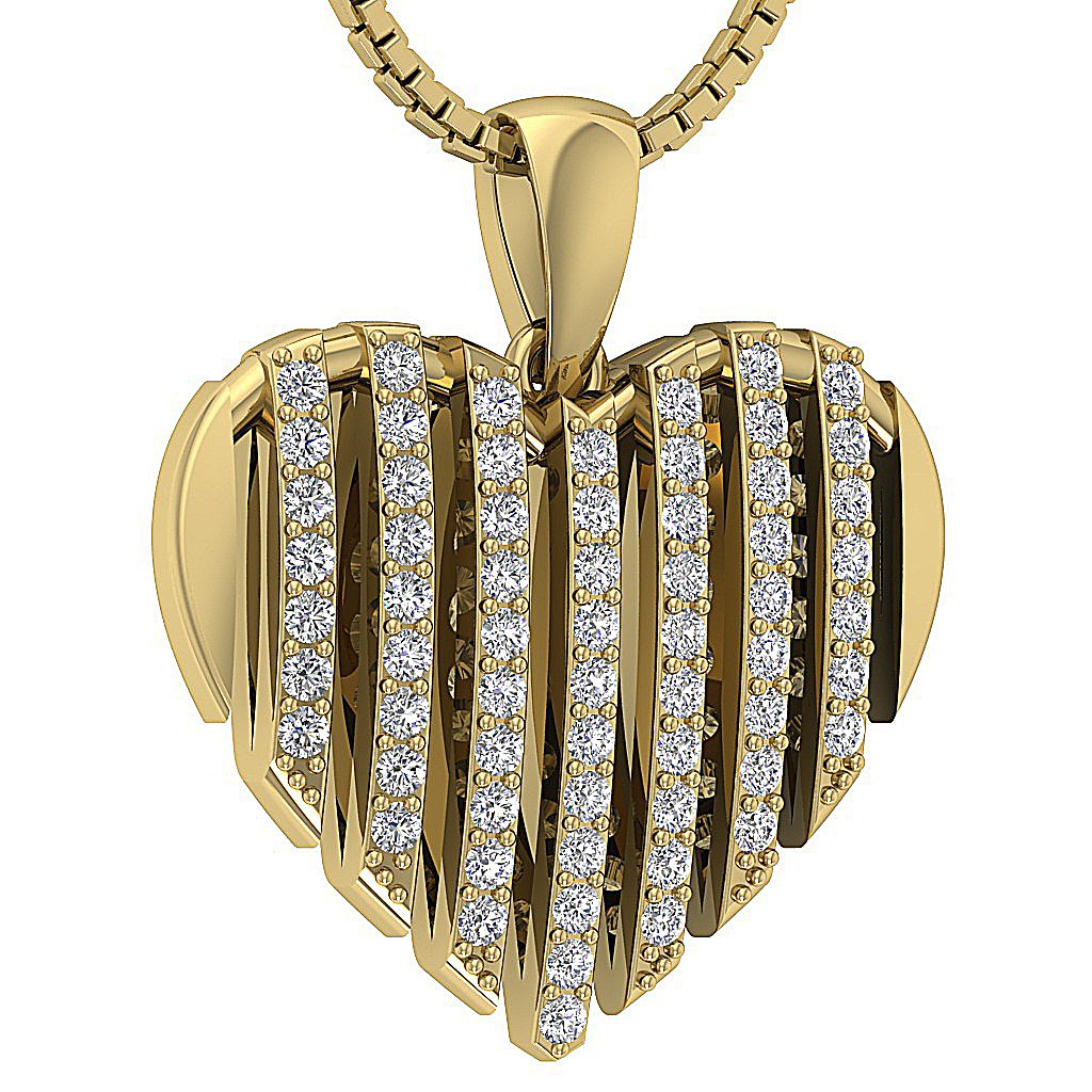 VVS1/VS1/SI1/I1 0.60 Ct Heart Shape Pendants Round Diamond 14k/18k Gold