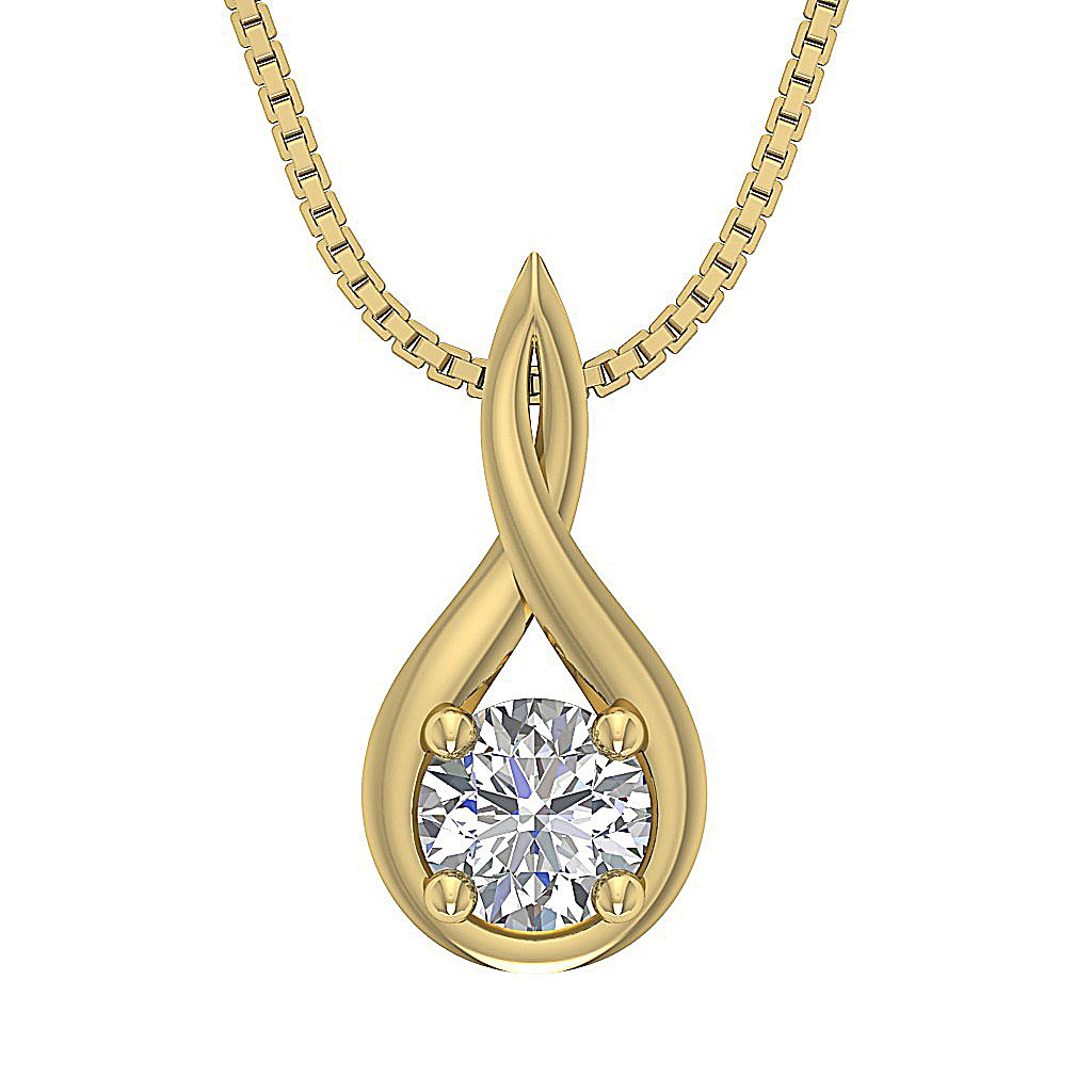 Genuine Diamonds SI1/I1 G 0.80 Ct Designer Solitaire Pendants 14k/18k Solid Gold