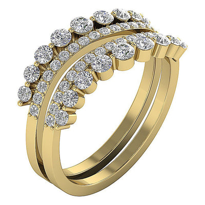 I1 G 1.30 Ct Wedding Ring 14K Yellow Gold Genuine Diamond Prong Set 9.80 MM