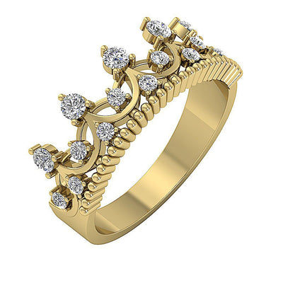 Prong Set I1 G 0.55Ct Round Diamond Anniversary Ring 14k White Yellow Rose Gold 8.30 MM