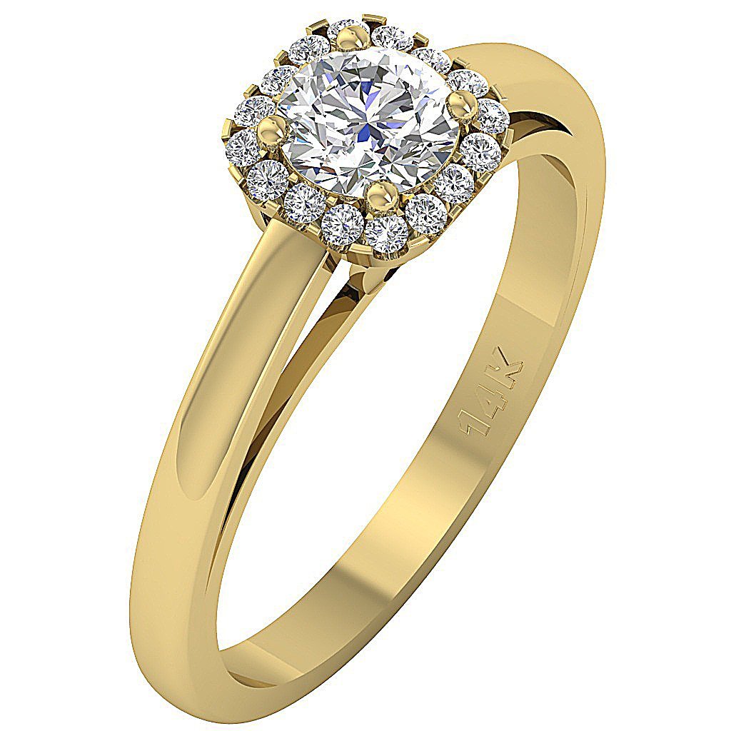 14kGenuineCutDiamondRingHalo