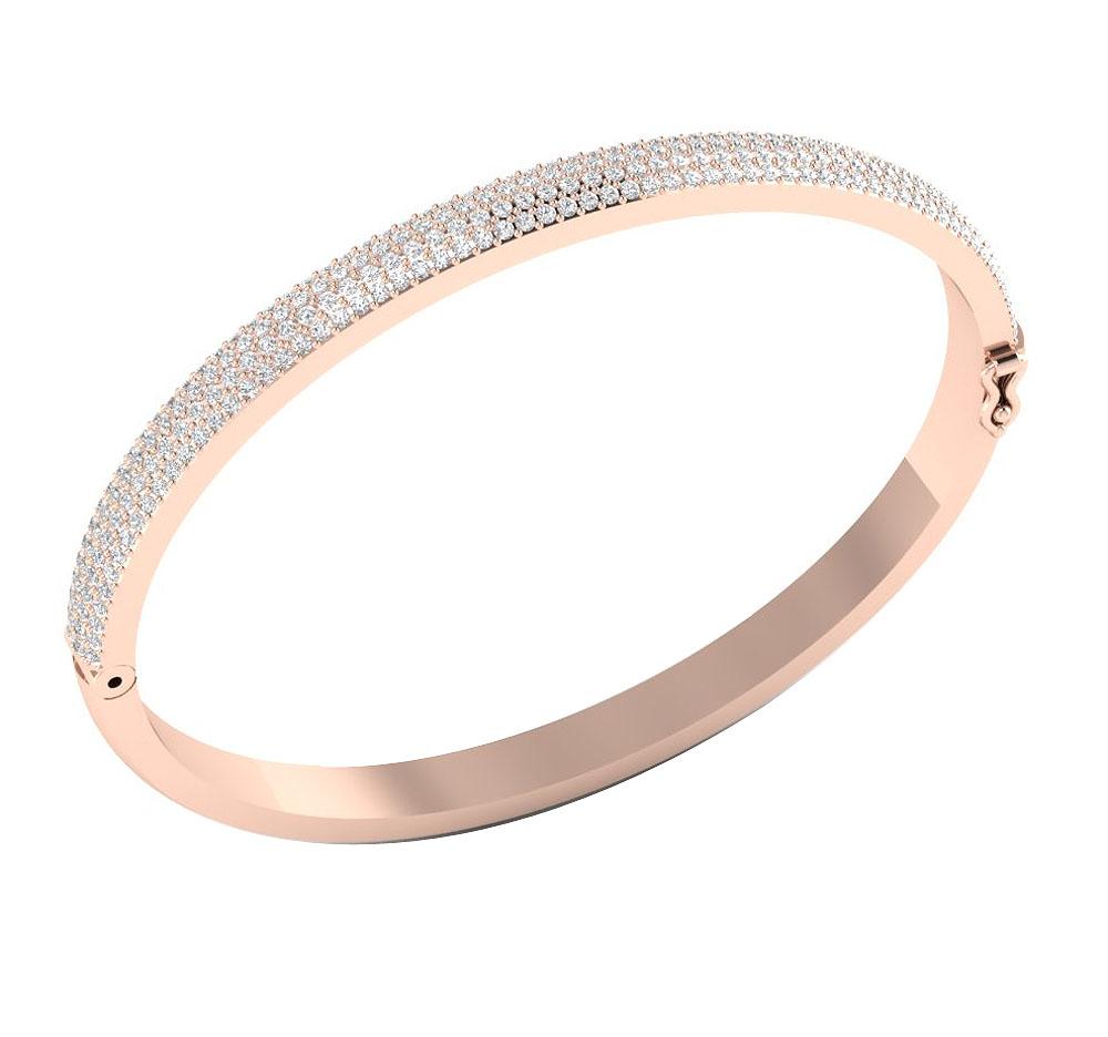 Diamond Bangles Round Diamonds VVS1/VS1/SI1/I1 2.10Ct 14k/18k White Yellow Rose Gold