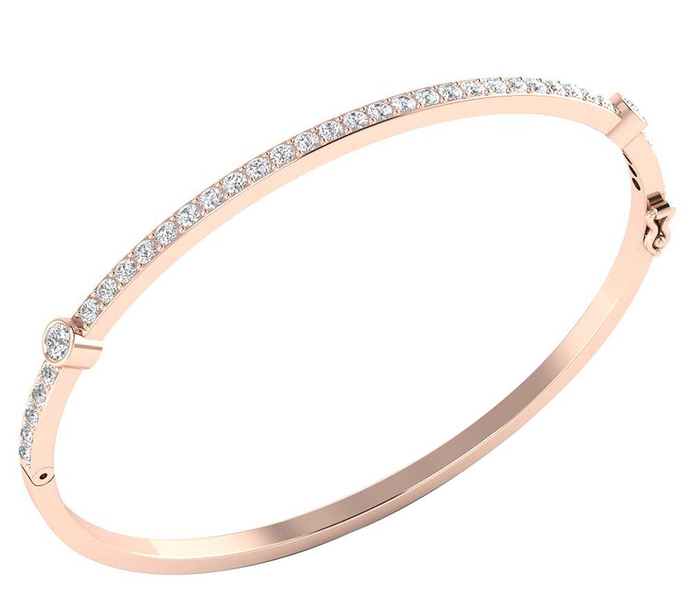 Diamond Bangles VVS1/VS1/SI1/I1 1.45Ct 14k/18k Solid Gold Natural Diamonds Prong & Bezel Set